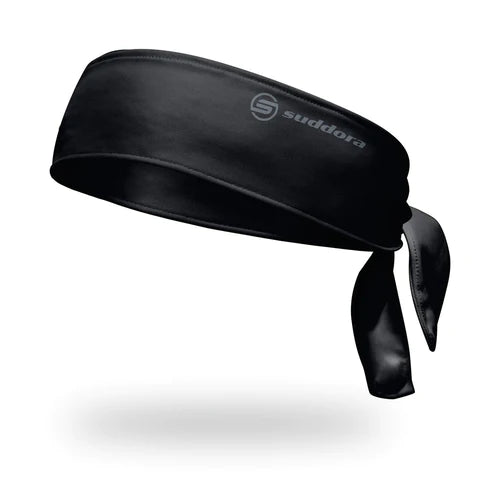 Ninja style black tie back headband