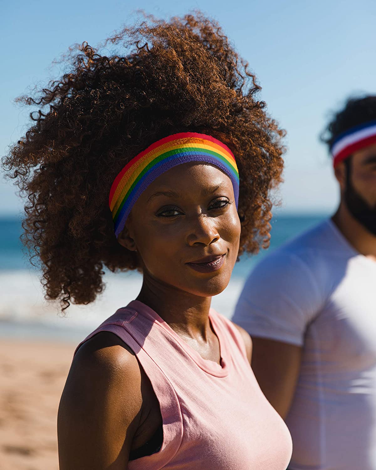 Terrycloth rainbow headbands