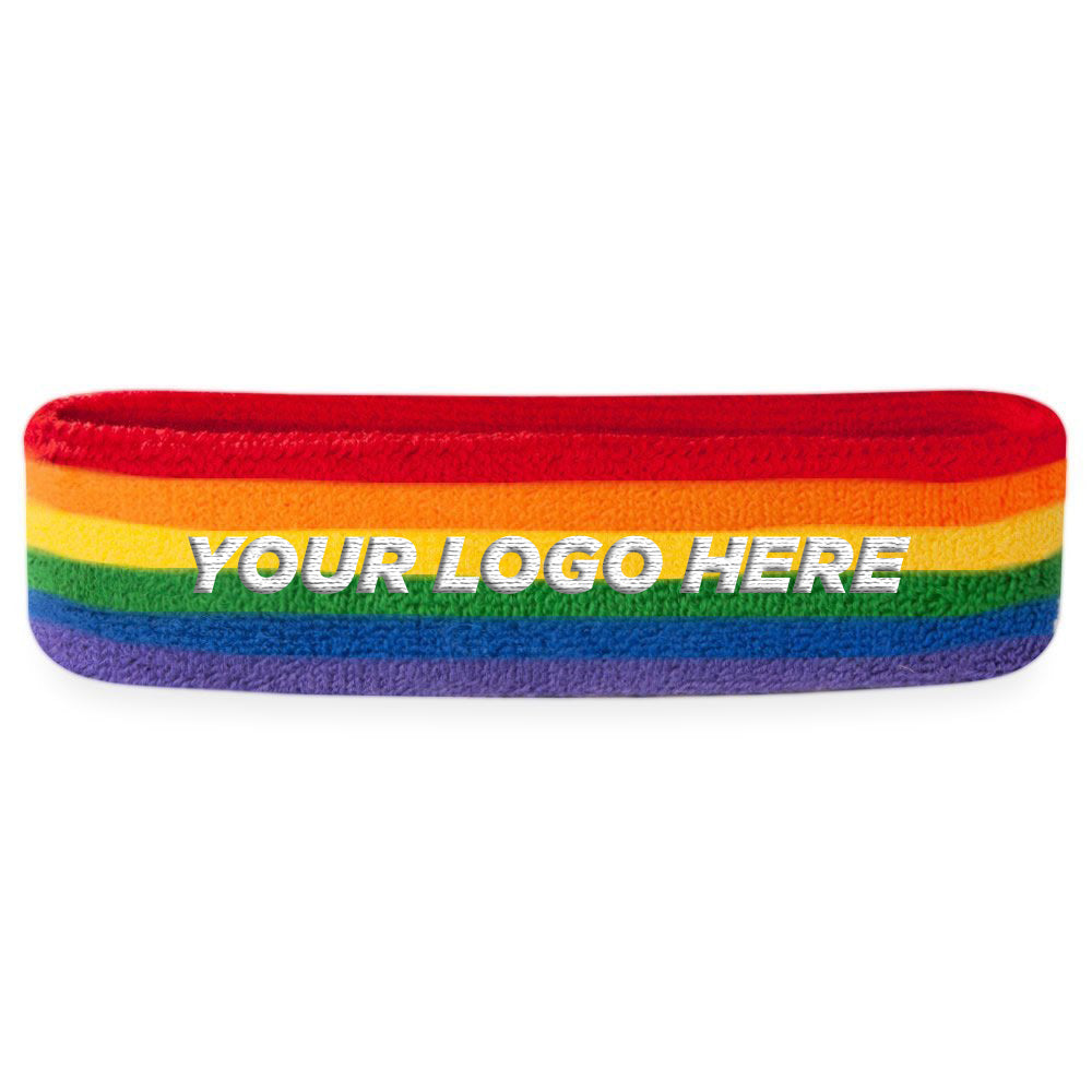 Custom Embroidered Rainbow Headbands
