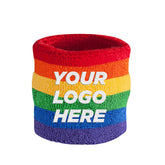 Custom Rainbow Embroidered Wristbands