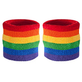 Rainbow Sweatband Wristband Pair