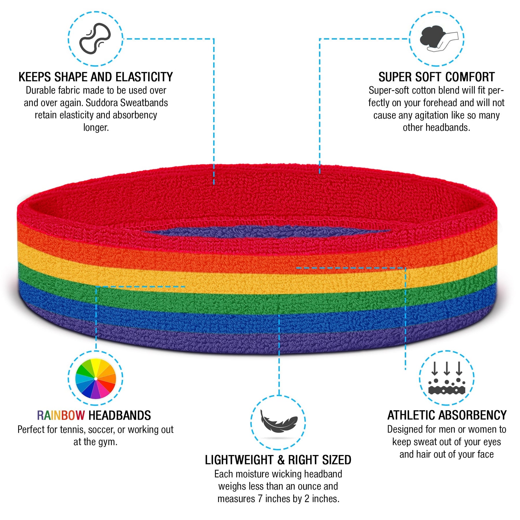 Rainbow Sweatband Sets