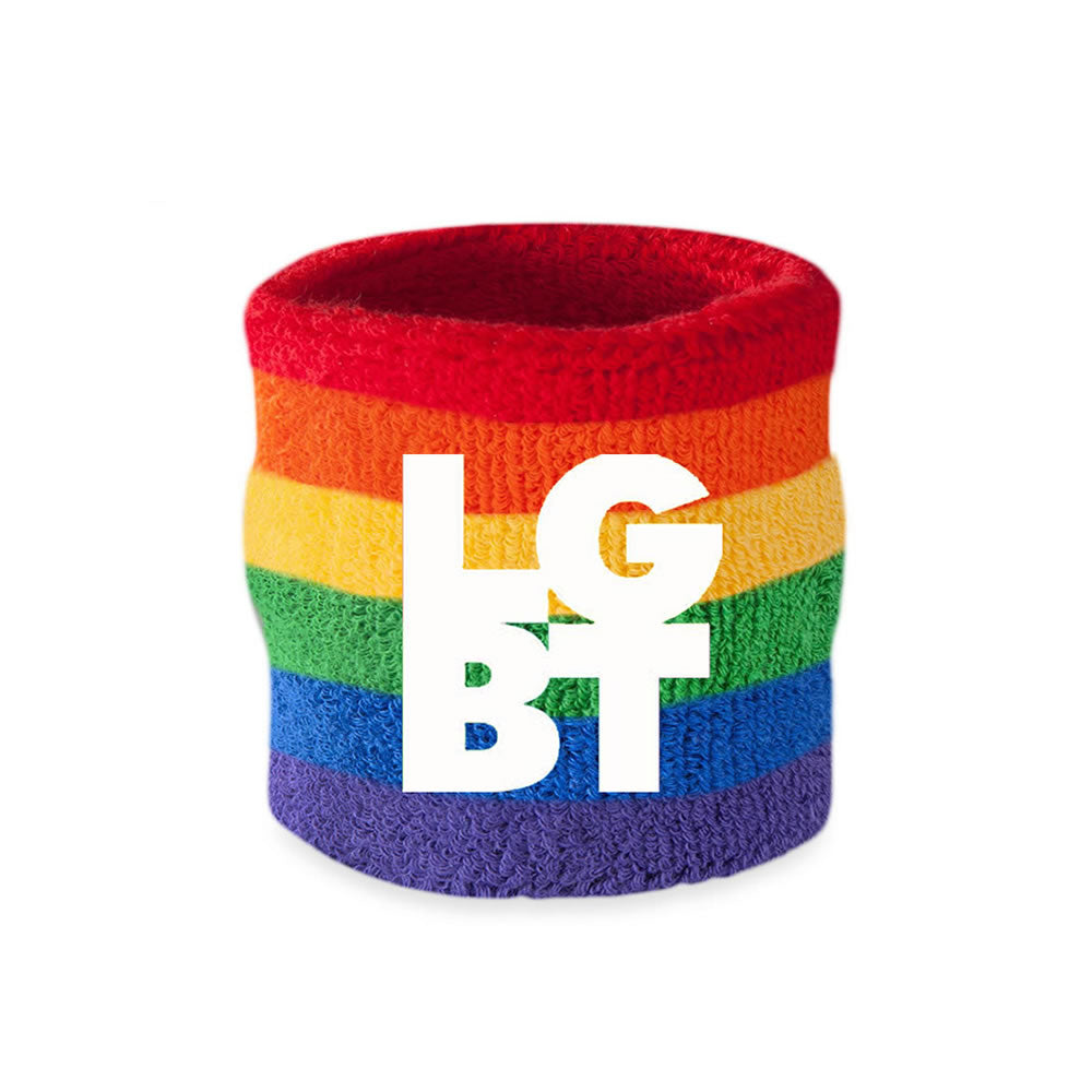 Custom Rainbow Embroidered Wristbands