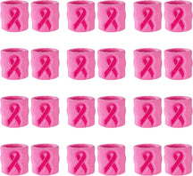 Pink Ribbon Wristbands - Bulk Pack 24 (12 Pairs)