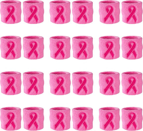 Pink Ribbon Wristbands - Bulk Pack 24 (12 Pairs)