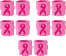 Pink Ribbon Wristbands - Bulk Pack 10 (5 Pairs)