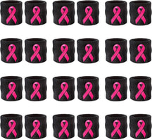 Pink Ribbon Wristbands - Bulk Pack 24 (12 Pairs)