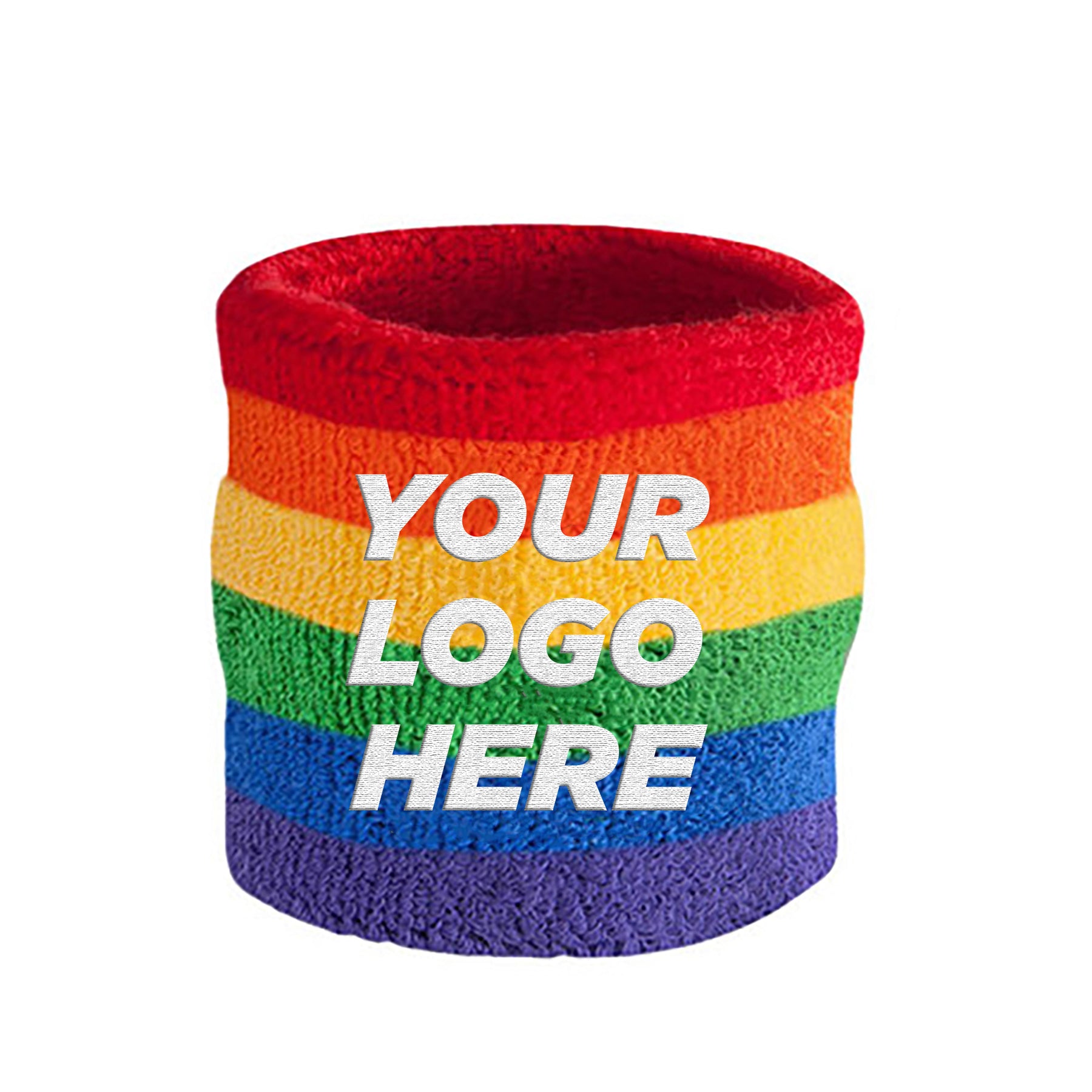 Custom Rainbow Embroidered Wristbands