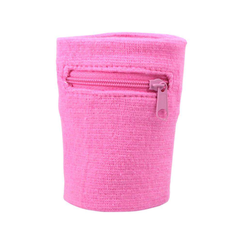 Zipper Wrist Wallet Sweatband with Pocket Suddora