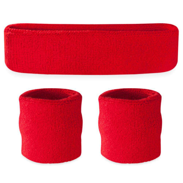 COUVER 2 Color Striped Terry Cotton Sports Headband Wristband Set – COUVER Store